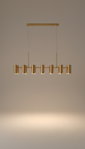 Brushed brass linear chandelier
