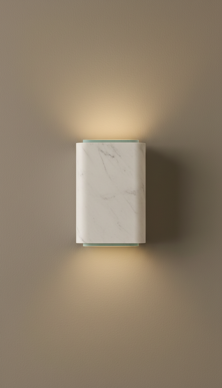 Minimalist marble wall sconce